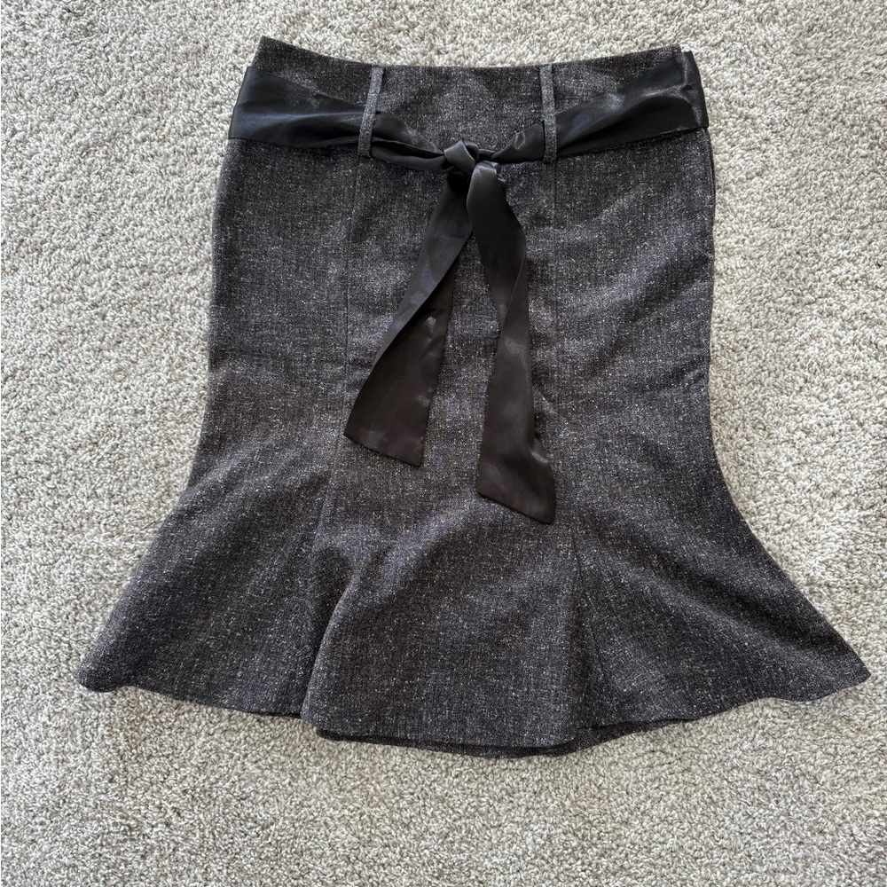 Gray tweed peplum skirt